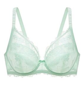 Understance Annette FlexWire Padded Plunge Lace Bra Aqua 38B